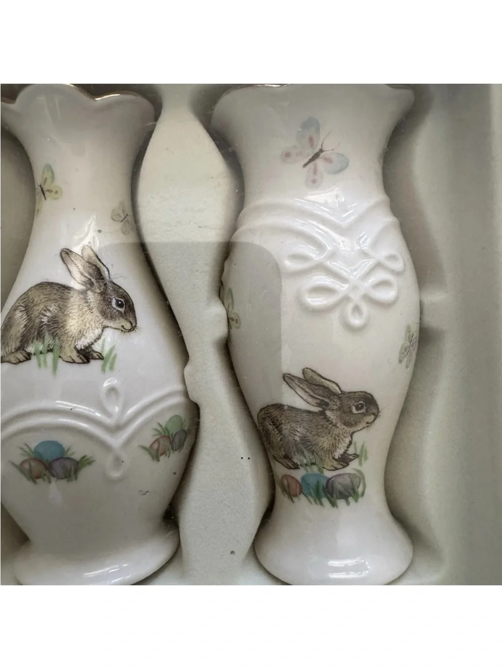 Lenox Small Vases Set of 3 Easter Bunny, Rabbit, Butterfly Designs